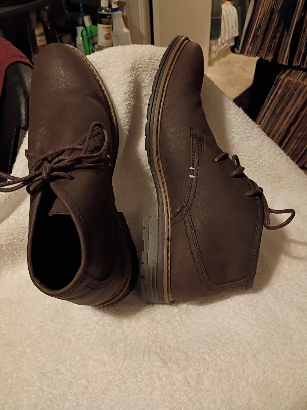 Men's Dark Brown Lace-Up Chukka Derby Shoes